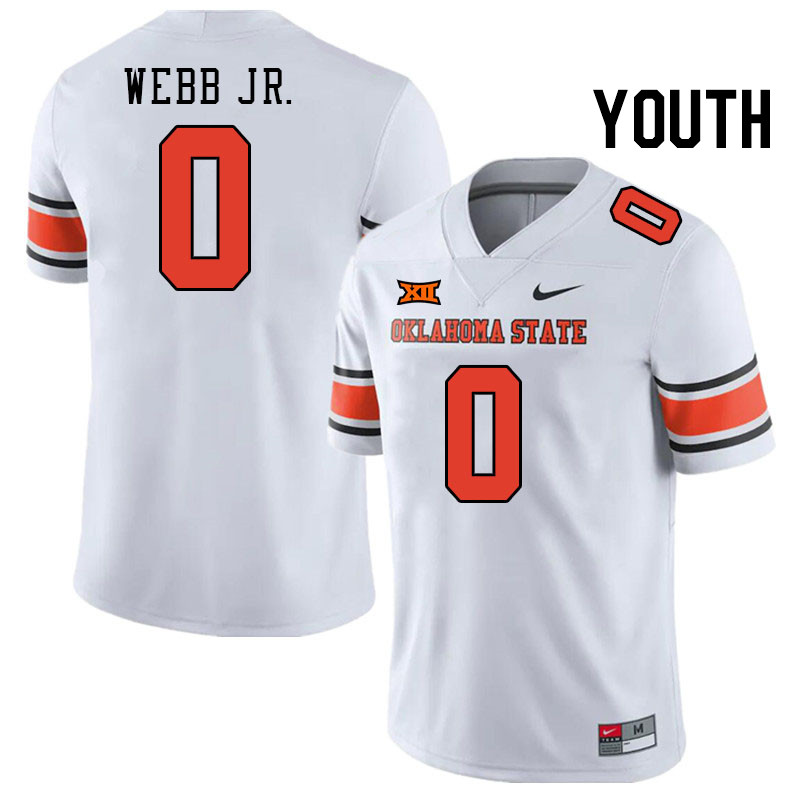 Youth #0 Lardarius Webb Jr. Oklahoma State Cowboys College Football Jerseys Stitched-White